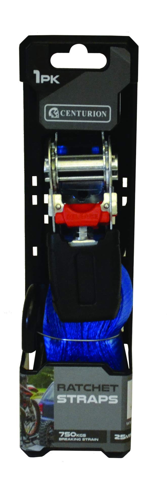 Centurion Ratchet Tie-Down Strap, 750kg, 25mm x 4.5m