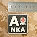 Glow Dark APOS A+ NKA Blood Type No Known Allergies Tactical Morale PVC Rubber Fastener Patch