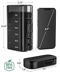 PULIV Pill Organizer with Large Capacity, Dual