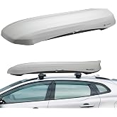 INNO WEDGE660 White 11 cu ft, Roof Rack, Roof Box, Cargo Box, hard shell, Low profile, Cargo Box, Dual‑Side Opening with Locks, Made in Japan, Compatible with Aero &amp; Square Bars, Tool Free install