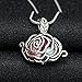 MYAROMA FINDINGS Rose Locket with Colorful Freshwater Pearls Pendant Necklace