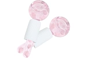 EJOEXQU Ice Globes for Your Face, 2PCS Cooling Ice Globes for Facials, Cryo Sticks Ice Balls for Face and Eye, Highly Effective Skin Care Ice Globe Facial Roller, Reduce Puffiness, Daily Beauty Tool (Pink)