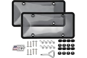 BLVD-LPF OBEY YOUR LUXURY License Plate Protector, Pair of Unbreakable Clear License Plate Covers, Plastic Car Front/Rear License Plate Covers Compatible with American Standard Car