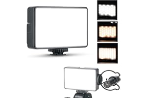 KIWIFOTOS Ultra Bright 3200-5600K On-Camera LED Video Light for Canon EOS R100 R50 M50 M6 Mark II Sony ZV-1 II ZV-E10 A7C II A6600 A6500 Fujifilm X-S20 X-T200 X-T30 II X-T5 X-T4 Nikon Z30 Z50 Z6 II Z7 II