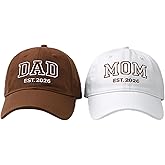 Gbrubru Mom and Dad Est 2026 Hats - Adjustable Matching Embroidered Baseball Caps for New Parents Gifts Couples Pregnancy