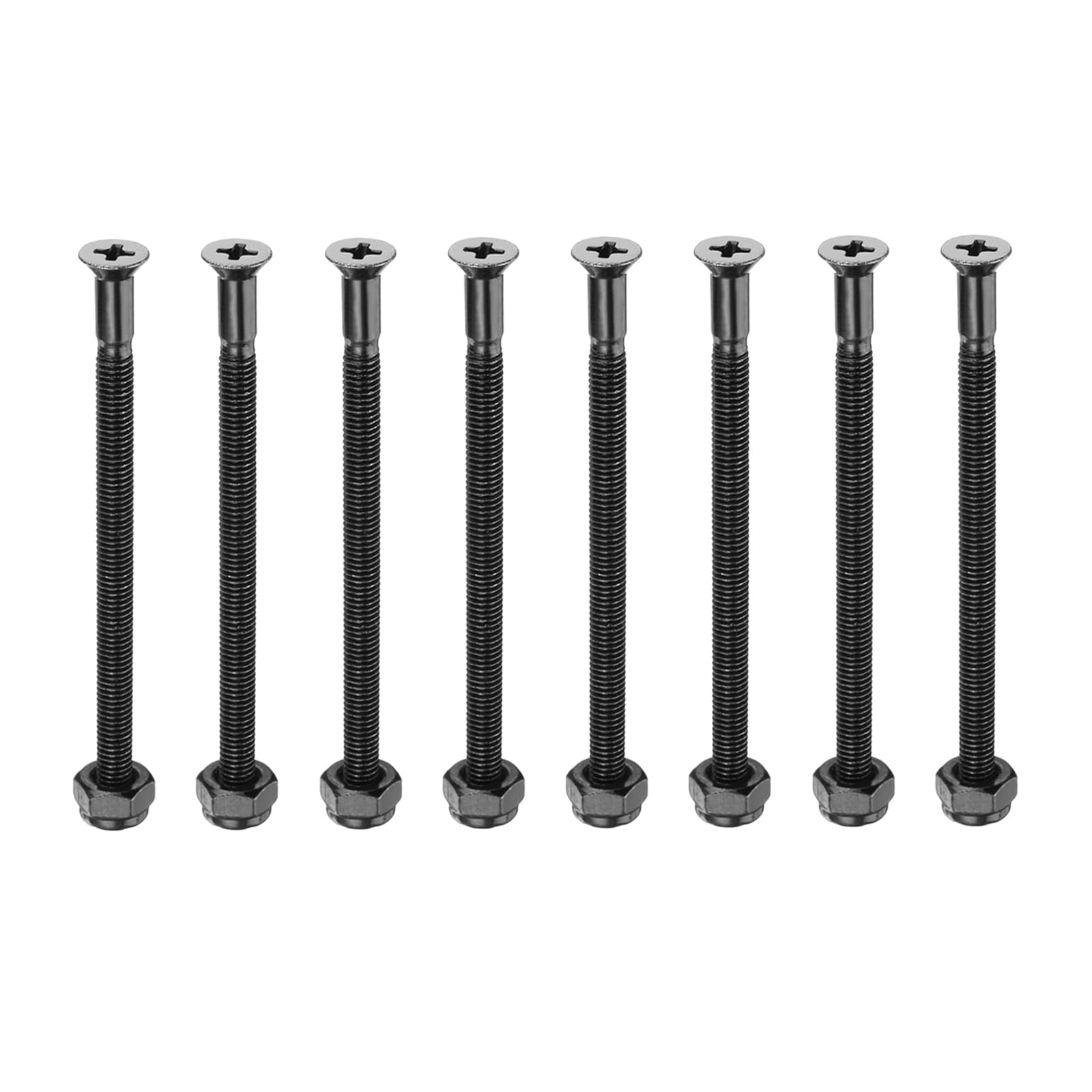 Photo 1 of PATIKIL Skateboard Mounting Hardware 3", 8pcs Carbon Steel Skateboard Screws Bolts&Nuts Flat Head for Cruiser, Black