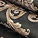Nice Houzz Damask Wallpapers Gold Black Victorian Embossed Non-Woven Wall Paper for Living Room,Bedroom,Bathroom