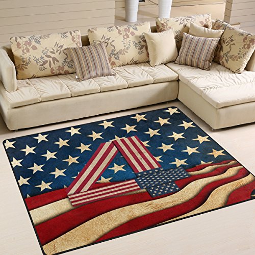 ALAZA 4Th of July American Flag Area Rug Rugs Mat for Living Room Bedroom 7'x5