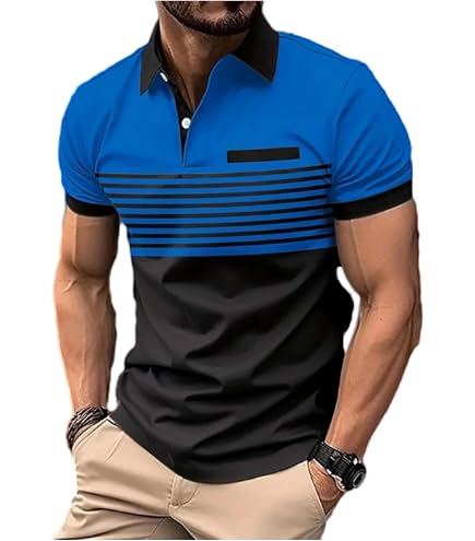MENRIAOV Mens Short Sleeve Polo Shirts Lightning Thunder Storm