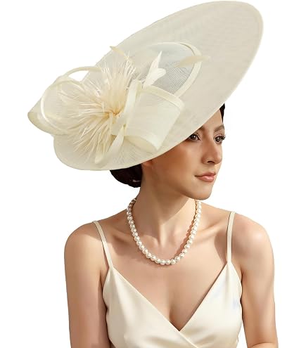 1572 Women Church Hats Formal Kentucky Dress Derby With Bowknot Elegant Elegant Wide Brim Church Hat with Structured Bow for  main image 4