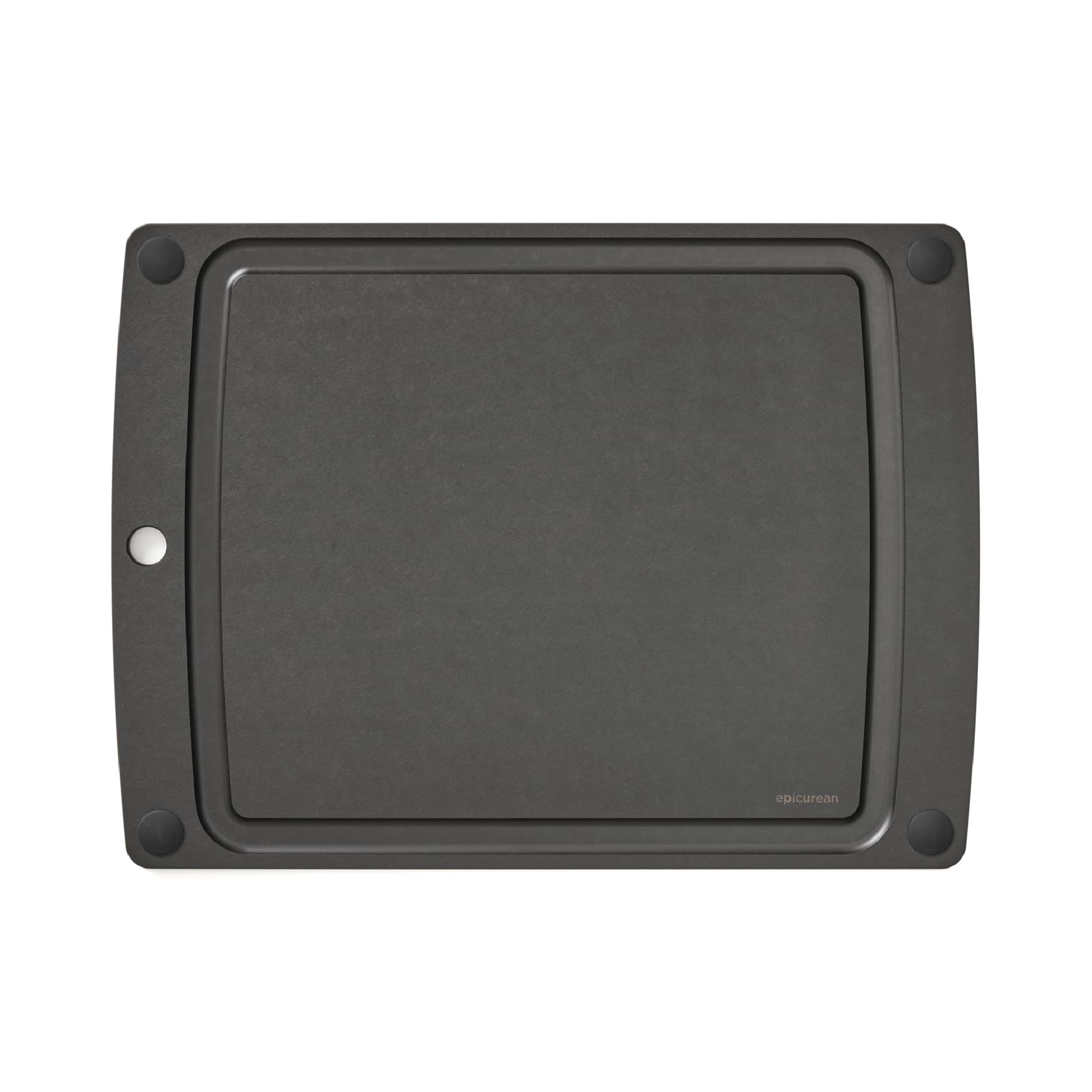 Epicurean All-in-One Cutting Board with Non-Slip Feet, 17.5" x 13", Slate/Black