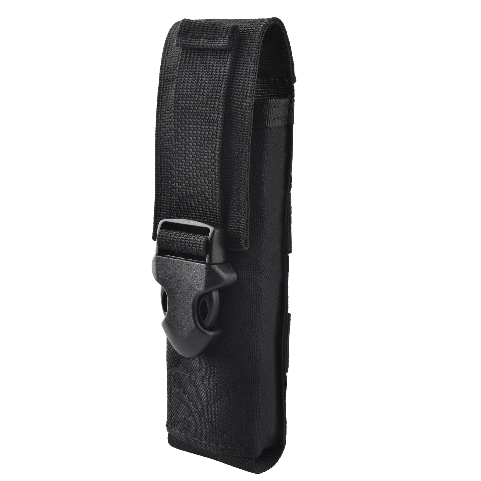 Azarxis Flashlight Pouch Holster, Tactical Molle Handheld LED Torch Holder Multifunctional Tool Carry Duty Belt Case Bag (Black)