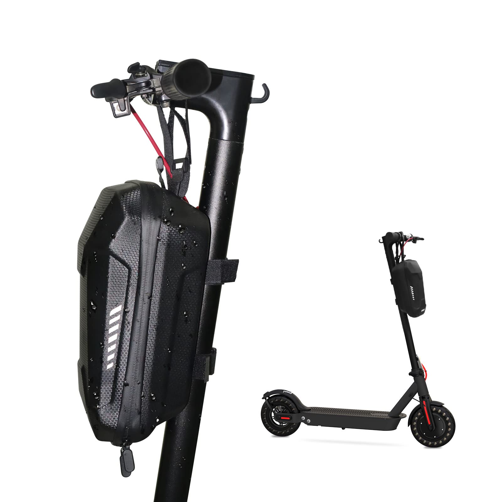 Hiboy Scooter Storage Bag, 3L/4L Large Capacity Scooter Handlebar Bag, Front Hanging Bag for Electric Scooter/Electric Bike, for Carrying Chargers, Phone, Keys with Waterproof Hardshell EVA Material