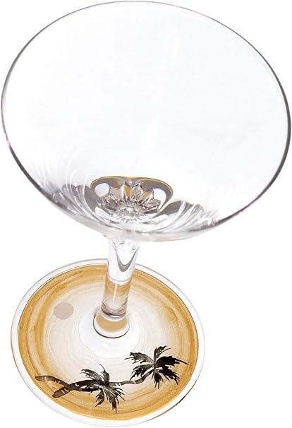 Amazon Co Jp 八木海峰 カクテルグラス 京絵付ガラス 南国 海峰窯 化粧箱入り 伝統工芸 グラス 口径約8 0 高さ11 7cm 容量約90ml 誕生日 ギフト プレゼント ホーム キッチン