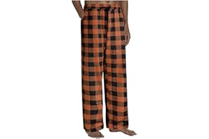 WENKOMG1 PJ Bottoms for Men 100% Cotton Buffalo Plaid Pajama Pants Casual Lounge Pants Baggy Lightweight Comfy Sleepwear