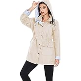 Arthas Women Light Rain Jacket Waterproof Active Outdoor Trench Raincoat with Hood Lightweight Plus Size for Girls