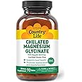 Country Life Chelated Magnesium Glycinate 400mg, 90 Tablets, Certified Gluten Free, Certified Vegan, Certified Halal, Non-GMO Verified