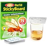 LFSYS 25 Pcs DIY Cup Cover Fruit Fly Traps for Indoor | Double Side Sticky Adhesive Cards for Fruit Fly &ndash; Clear, Mess-Free, Indoor Use