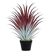 Keeplush 2ft Fake Spiked Agave Plant - Red Artificial Aloe Vera Plant 26 Inch - Tall Large Faux Floor Plants Perfect for Porch Door Step Home Office Patio Indoor Outdoor Decor (1 Pack)