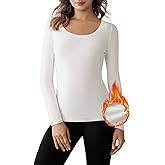 Bonneuitbebe Women Long Sleeve Thermal Shirt Fleece Lined Undershirt Ultra Soft Base Layer Tops for Women Cold Weather