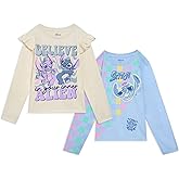 Disney Girls 2 Pack Long Sleeve T-Shirts Infant to Big Kid Sizes (18 Months - 14-16)