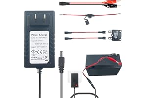 POLYNX 24V Battery Charger for Ride On Toys,Class 2 Power Supply, Deer Feeder Battery Charger,24 Volt Power Wheels Charger, Free Alligator Clip, 2 Fuses