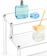 QWORK 2 Pack 3 Tier Clear Acrylic Display Stand 30x21x15cm 4mm Thickened view 4