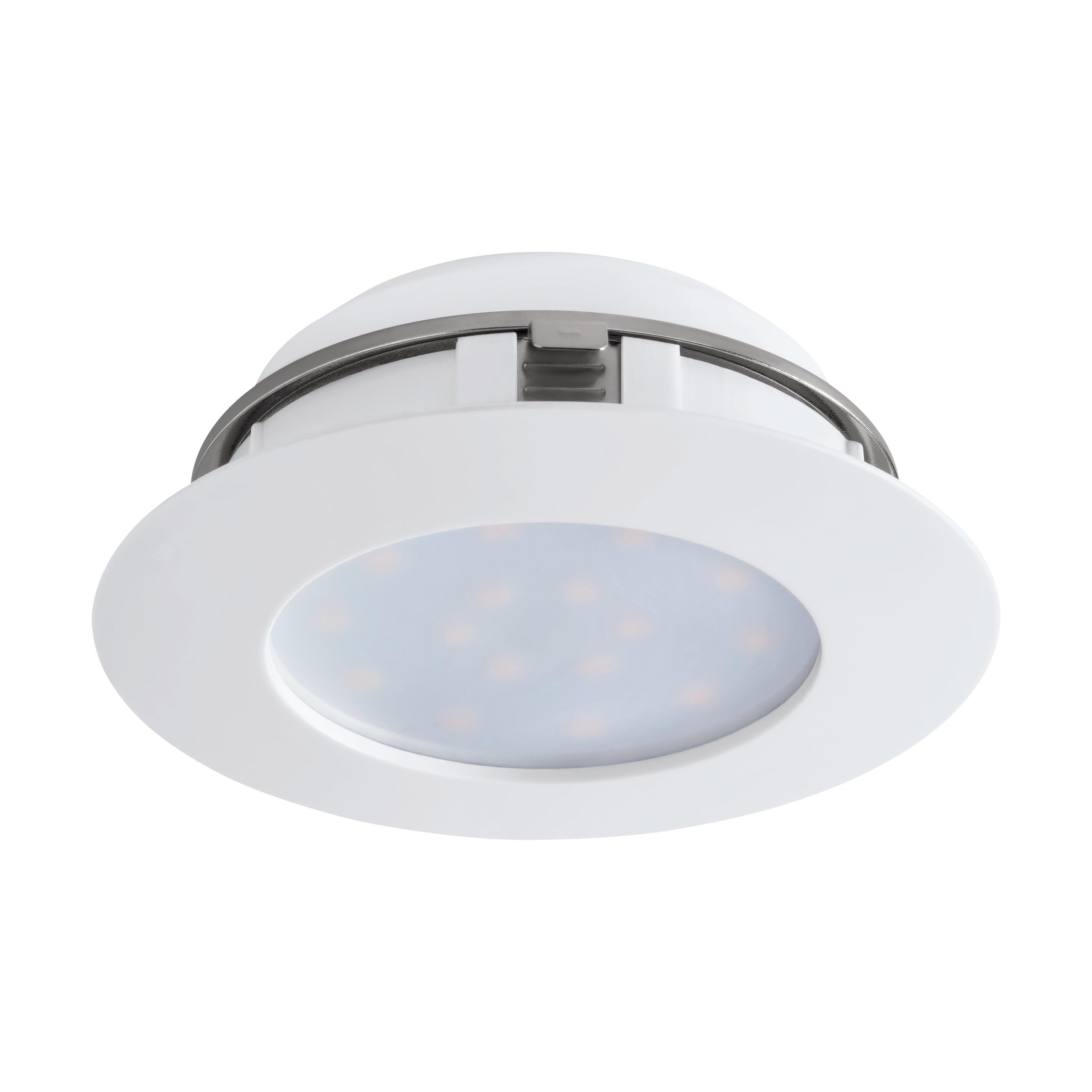 EGLO Pineda LED Recessed Spotlight, Plastic, White, Recessed Spotlight, Flat, 11 Watt, Warm White, Diameter 10.2 cm