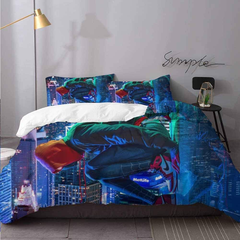 Comforter Cover Miles Morales Spiderman Cosplay Xx Simple Style Bedding Set Bedding 3 Piece Duvet Cover Set Twin