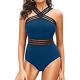 Tempt Me Women Crisscross One Piece Swimsuit Tummy Control Bathing Suit Front Crossover Swimwear