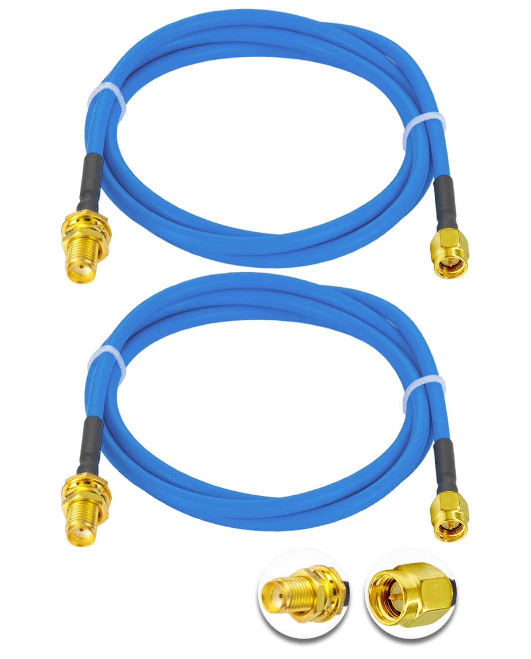 Vecys 2PCS SMA Male to Female RF Coaxial Cable 50 Ohm 3.3ft/1m RG402 SMA RF Coax Pigtail Cable