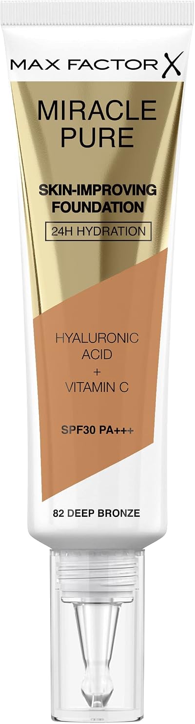 Max Factor Miracle Pure Liquid Foundation Deep Bronze Full Coverage 35ml