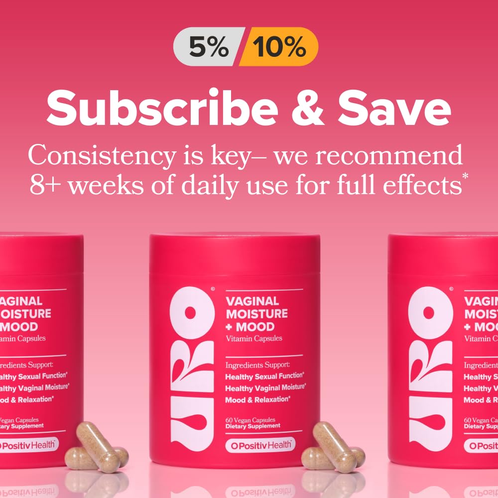 O Positiv URO Vaginal Moisture & Mood – Formulated to Support Vaginal Moisture, Mood & Relaxation – with KSM-66® Ashwagandha, Ginkgo Biloba, Mucuna pruriens, and GABA – 30 Servings