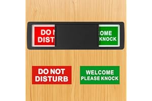 Privacy Sign, Do Not Disturb Welcome Sign, Please Knock Sign, 7 x 2 Inch Do Not Disturb Sign for Office Home Conference, Slid