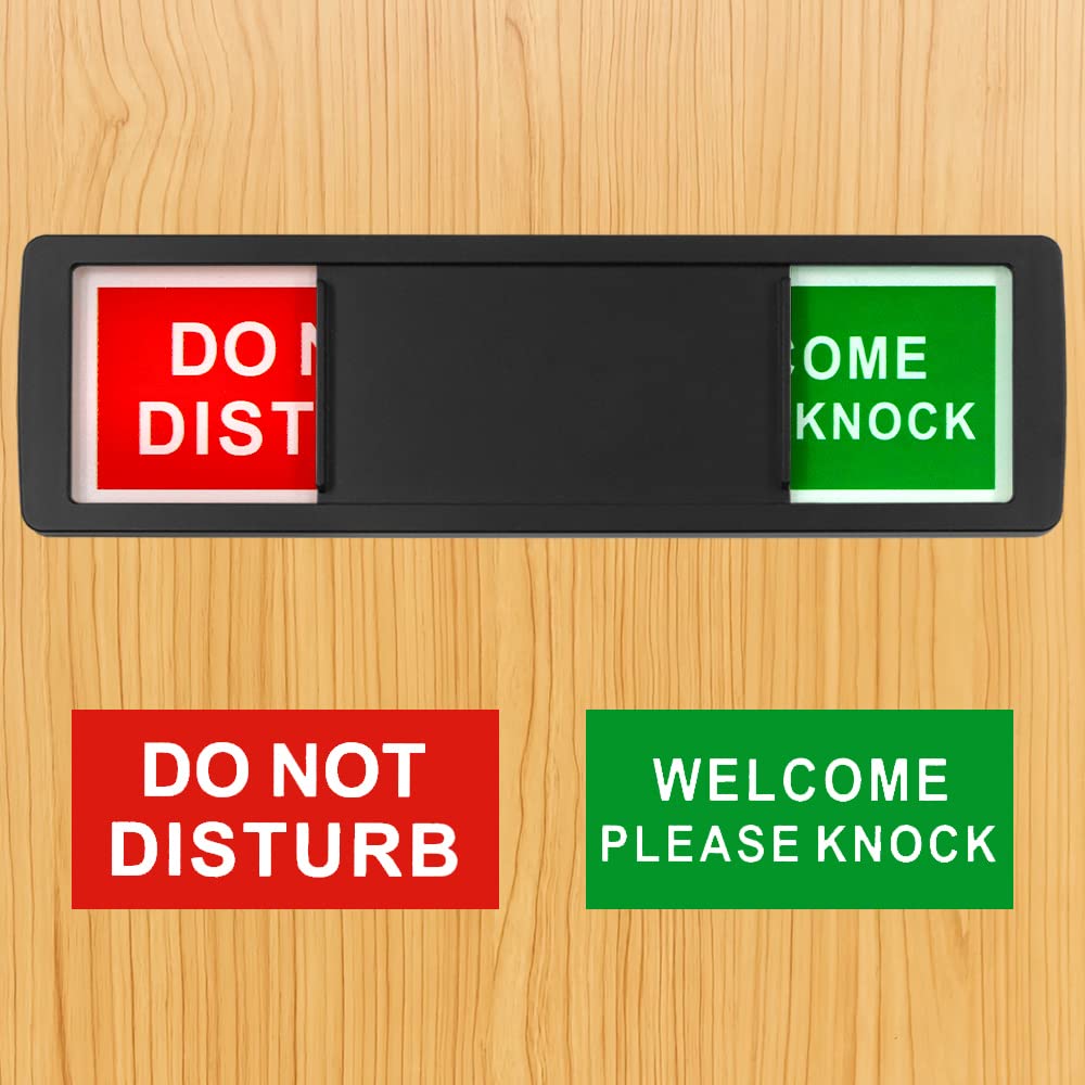 7 x 2 Inch Do Not Disturb Door Sign, Slider Door Indicator Sign for Office Home, Please Knock Slider Sign, Privacy Sign, Do Not Disturb and Welcome Sign