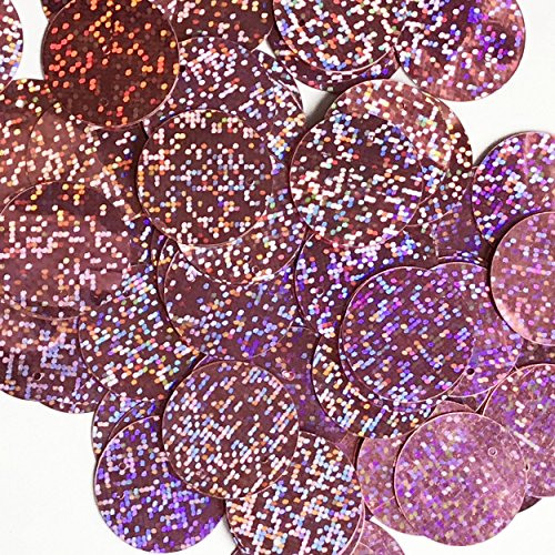 20mm Round Sequin Paillettes Pink Hologram Reflective Metallic Made in USA