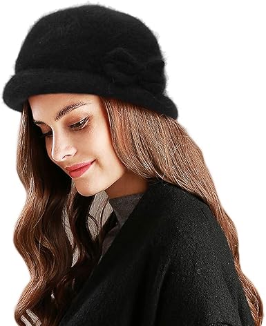 angora cloche hat