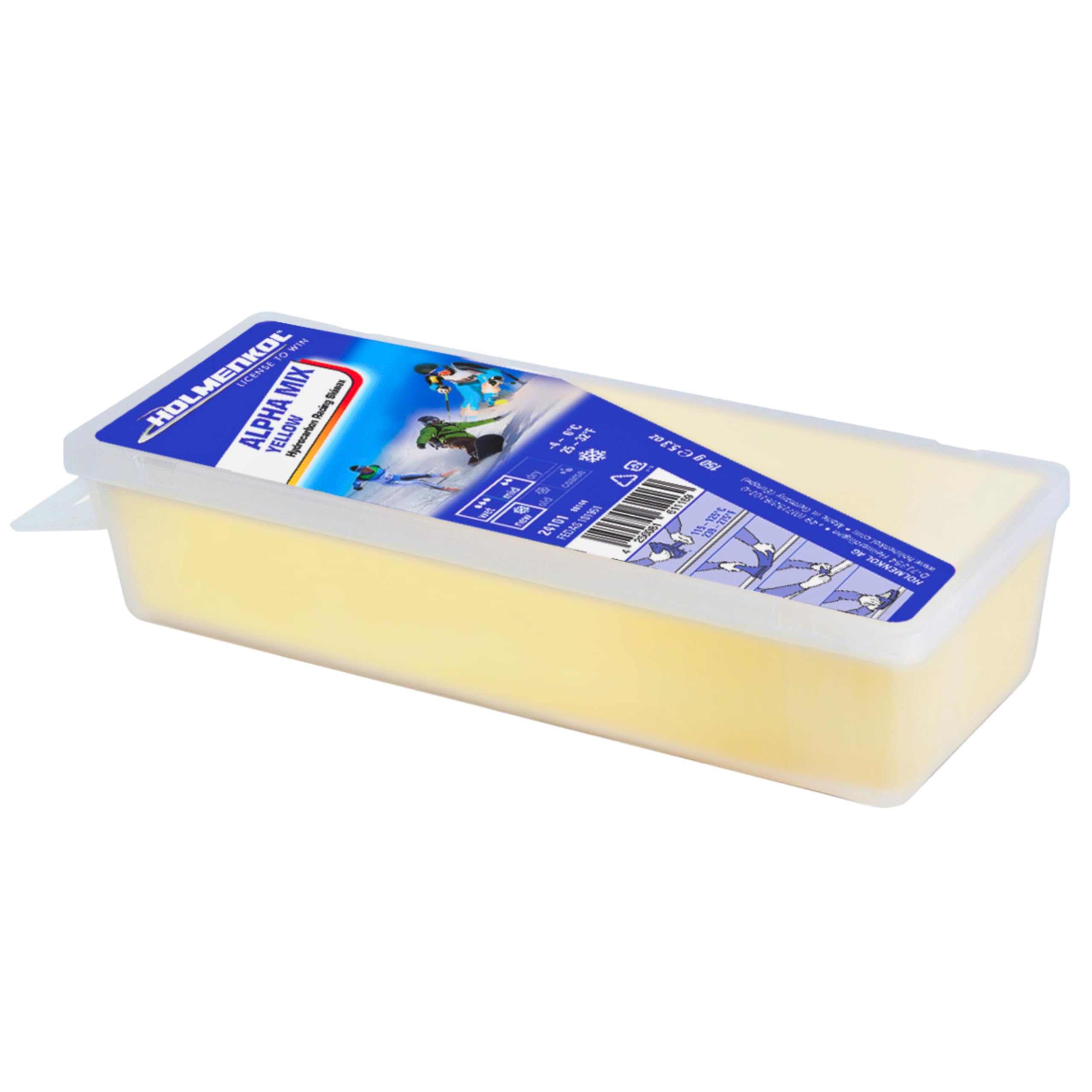 Holmenkol Skiwaches Adult Ski Wax (Unisex), Yellow, 150 Gramm