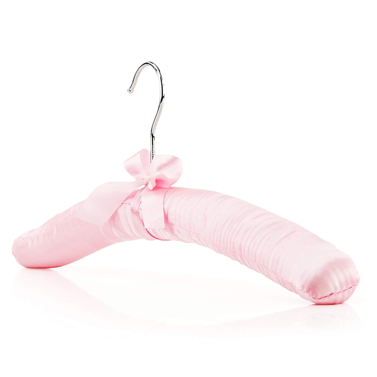 HANGERWORLD 10 Pink Satin 43cm Padded Cushioned Coat Garment Dress