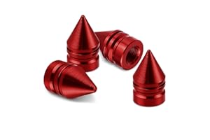 Surosha 4PCS Car Tire Valve Caps, Tire Air Cap, Colorful Spike Style Tire Valve Stem Caps, Car Exterior Accessories Aluminum 