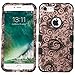 for iPhone 7/8 Case, Kaleidio [TUFF] Rugged Shockproof Hybrid 3-Piece Dual Layer Protective Armor Cover for Apple iPhone 8/7 [Includes a Overbrawn Prying Tool] [Rose Gold Clover Flowers]