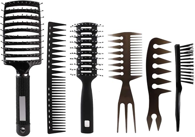 Amazon Povkeever 美髪セット ヘアブラシ ヘアコーム 髪櫛 理髪道具 頭皮マッサージ 静電気防止 スタイリングコーム ビンテージスタイル ヘアスタイリング プロ サロン 美容師 散髪店 美容院 6点セット Povkeever 櫛 コーム 通販
