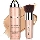Airbrush Foundation Spray with Brush - Full Coverage Magic Minerals Airbrush Foundation for Smooth Radiant Finish, Hydrating Makeup for a Flawless, Natural Finish, Breathable (Beige)