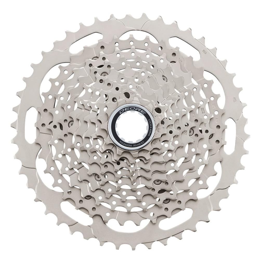 Photo 1 of Zenlux Deore CS-M4100 10 Speed Bike Cassette Sprocket 11-42T 11-46T Silver Compatible with Shimano Mountain Bicycle Freewheel (11-46T)