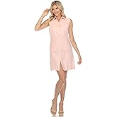 Mojito Women's Guayabera Dress Classic Linen Blend Sleeveless Button Down