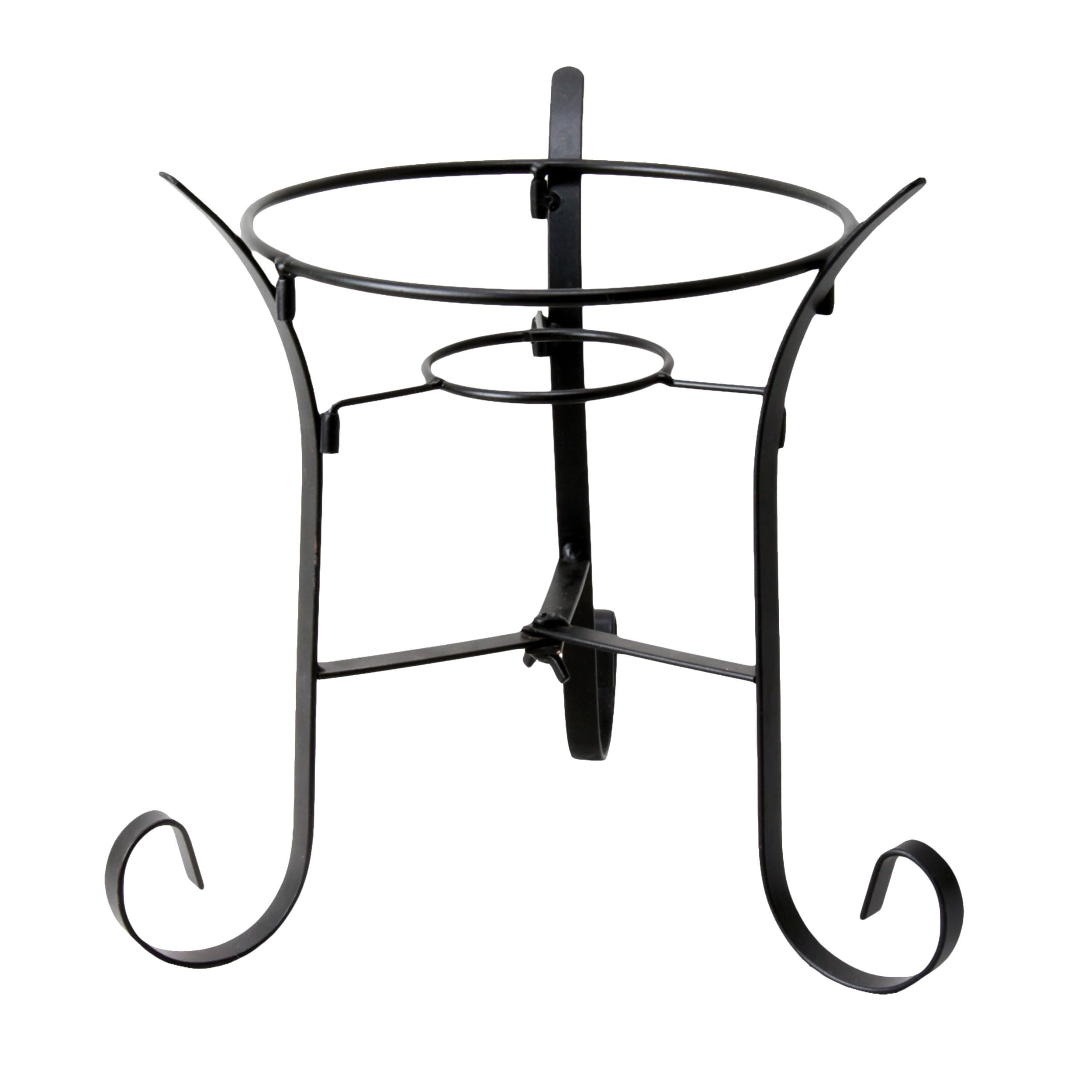 Alpine Corporation 10" Tall Indoor/Outdoor Glass Gazing Globe Metal Stand, Black