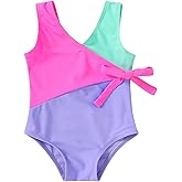 Happy Town Toddler Swimsuit Girl One Piece Bathing Suit Color Block Swimwear Baby Summer Beach Wear