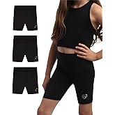 Body Glove Girls Athletic Shorts - 3 Pack Soft Stretch Breathable Girls Bike Shorts - Stretch Cheer Dance Yoga Short