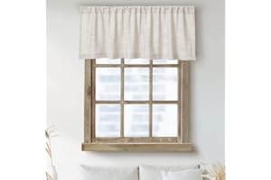 OINDEC Kitchen Valances for Windows Modern Farmhouse Cotton Linen Valance Curtains Topper Country Rustic Bathroom Small Window Treatment Bohemian Decor (54x18 inch, Natural)