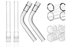 TAOMOIUP 4 Pack Laboratory-Grade Borosilicate Glass Set, 110mm Straight and Curved Tubes, a Must-Have for Scientific Experiments in The lab, Home, and Kitchen